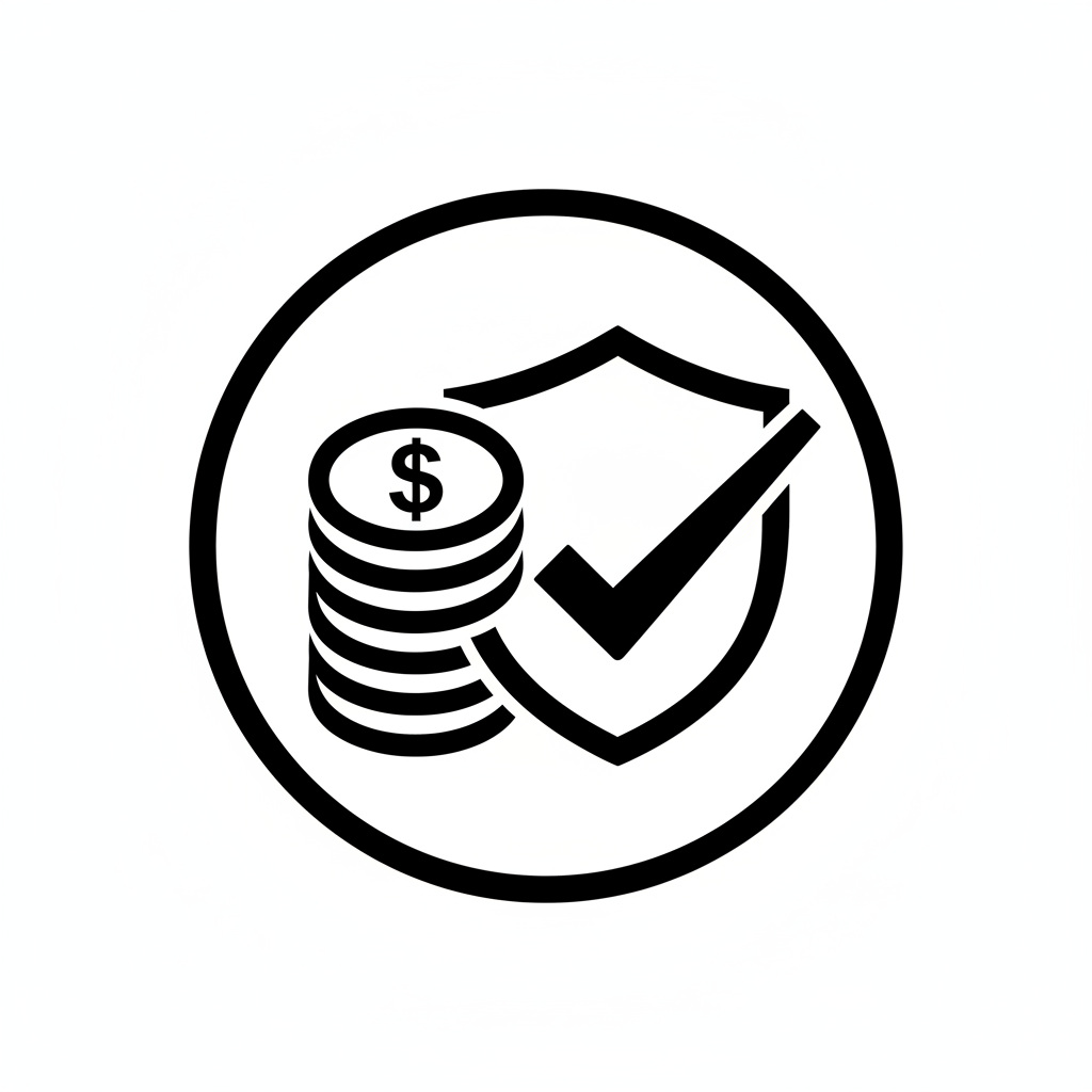 white and black icon money back gurantee